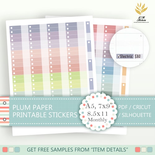 Printable Box Stickers A5 7x9 8.5x11 Monthly and Vertical - Etsy