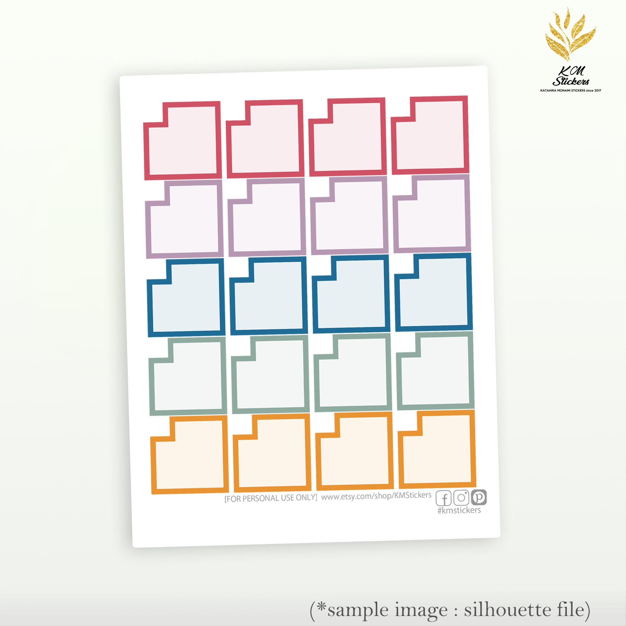 Printable Monthly Full Box Stickers for Amplify Planner Box Etsy