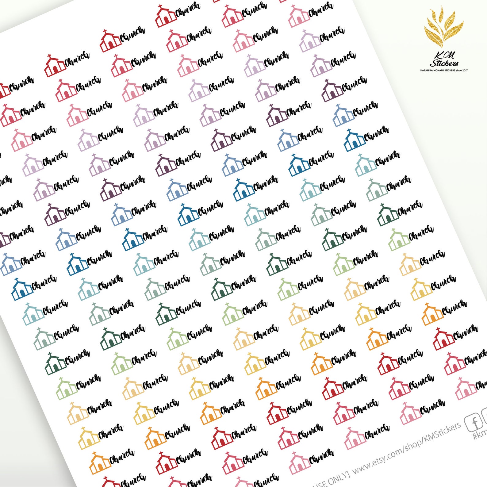 Printable Mini Church Stickersregular and Half Sheet Size - Etsy