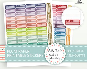 Printable Box Stickers A5 7x9 8.5x11 Monthly and Vertical | Etsy
