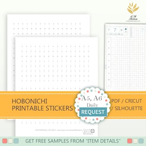Printable HOBONICHI A5, A6 DAILY Time Strip Stickers, 6am-3am, 8am-10pm (cat# hobodaily_j2.6.1)
