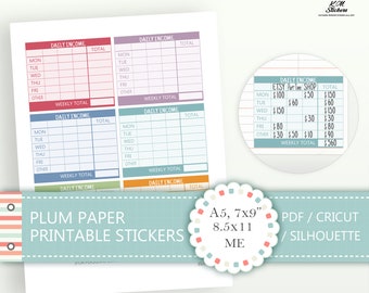 Printable Income Stickers - Etsy