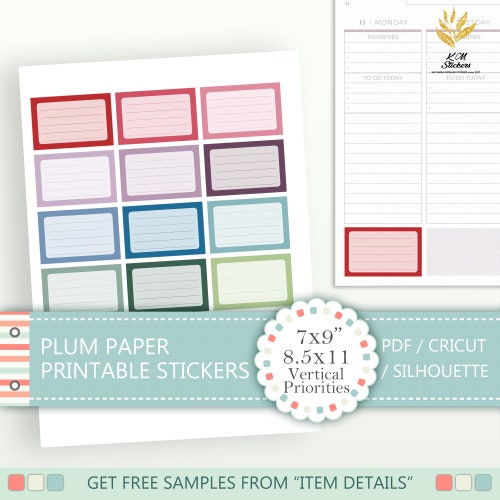 Printable Monthly Full Box Stickers A5 7x9 8.5x11 Plum - Etsy