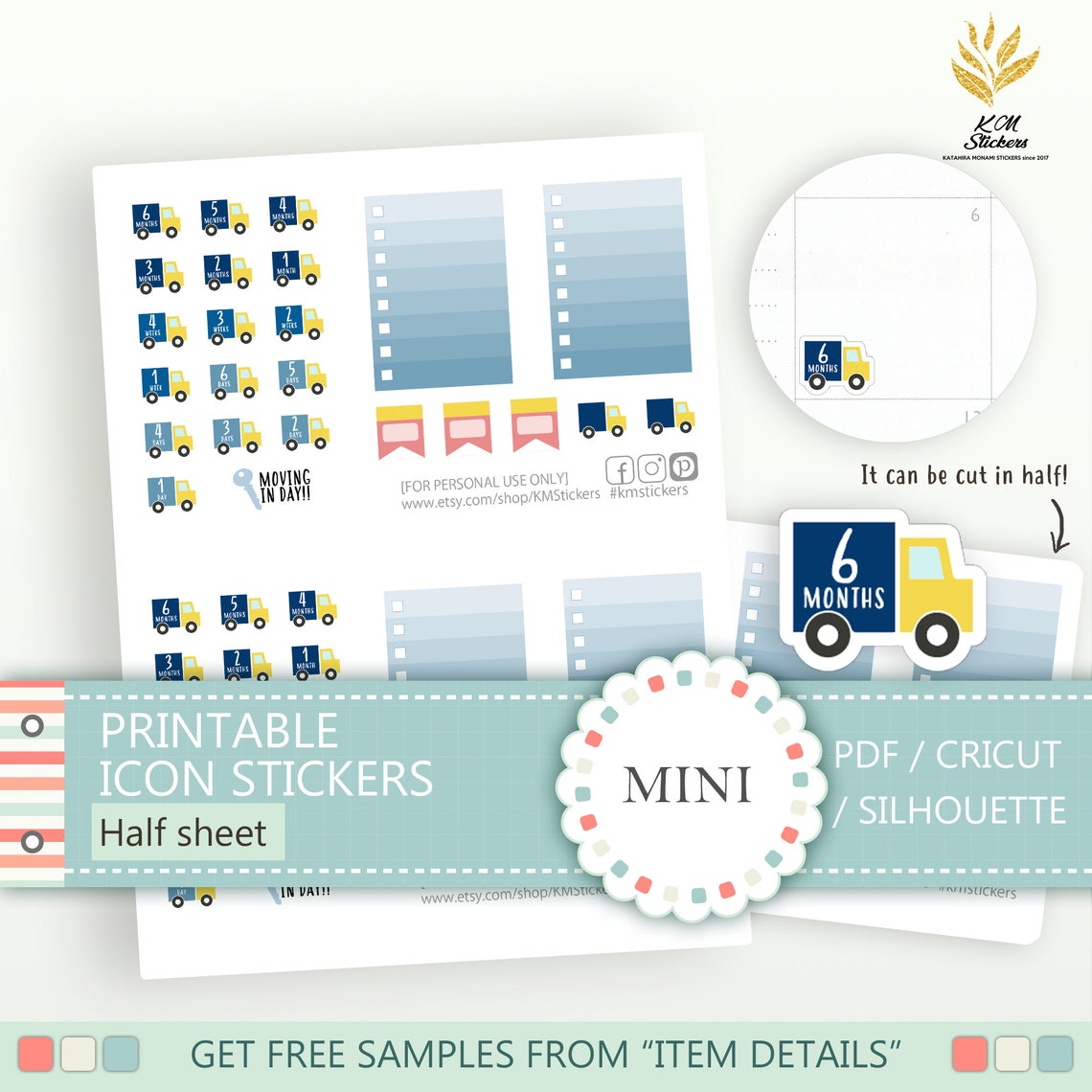 Printable Mini Moving Countdown Stickershalf Sheet Size - Etsy