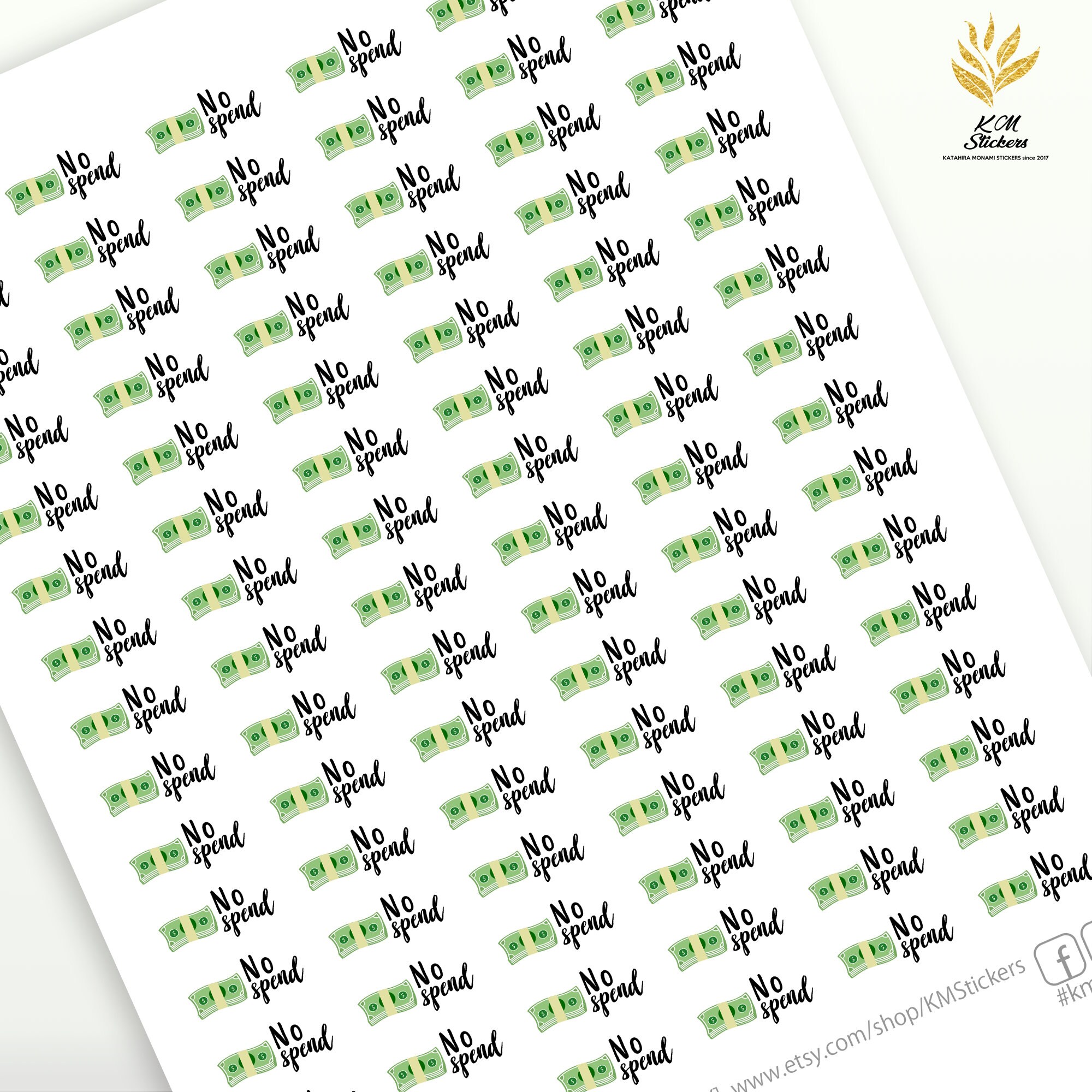 Printable Mini No Spend Stickersregular and Half Sheet Size - Etsy