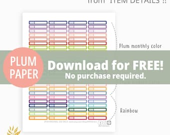 Adesivos imprimíveis GRÁTIS_Plum Paper – Acesso pelo link da descrição, Não está à venda! (adesivos de caixa de 1 linha_a9.2)