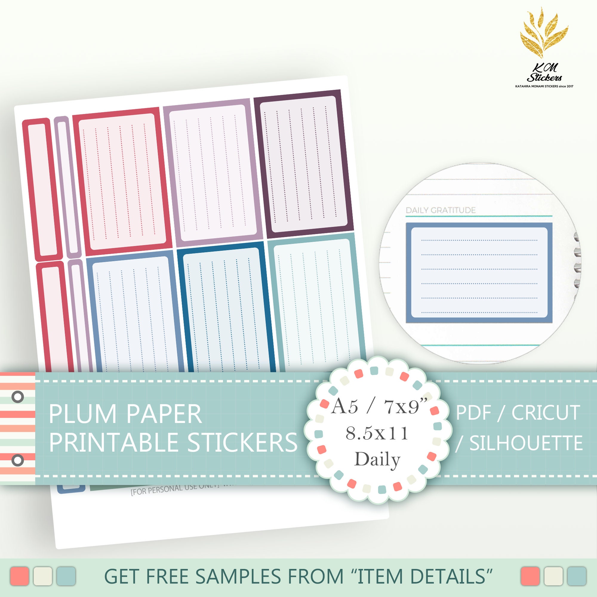 Printable Full Box Stickers A5 7x9 8.5x11 Daily Plum Paper - Etsy
