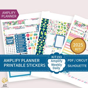 AMPLIFY - KIT 193, Kit hebdomadaire imprimable pour planificateur Amplify horizontal et vertical, autocollants de planificateur, fichiers PDF, Cricut (png), Silhouette.