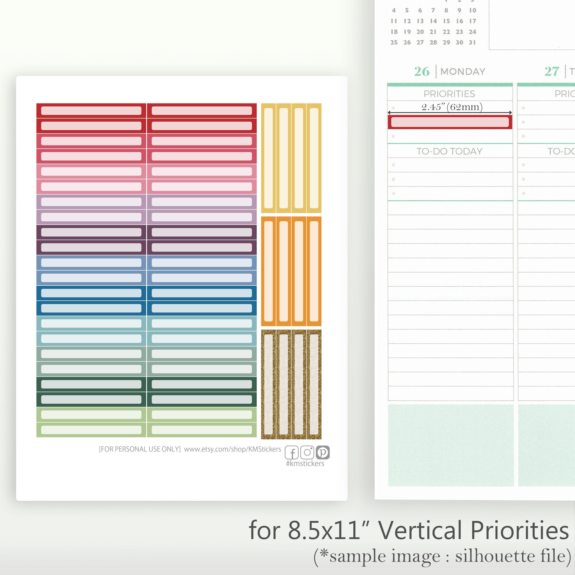 Printable 1 line Stickers-RAINBOW Color A5 7x9 8.5x11 | Etsy