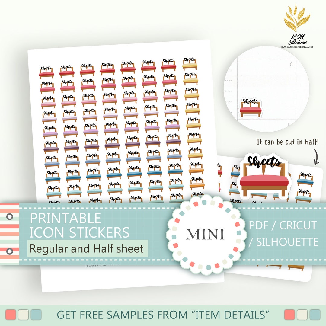 Printable Mini Sheets Stickers(regular and Half Sheet Size), Planner ...