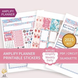 AMPLIFY - KIT 191, Kit hebdomadaire imprimable pour planificateur Amplify horizontal et vertical, autocollants de planificateur, fichiers PDF, Cricut (png), Silhouette.