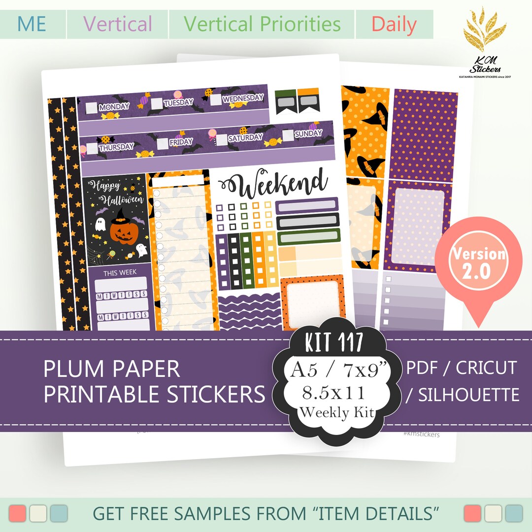 KIT 117, Printable Weekly Kit Version 2.0 halloween Design for Vertical ...