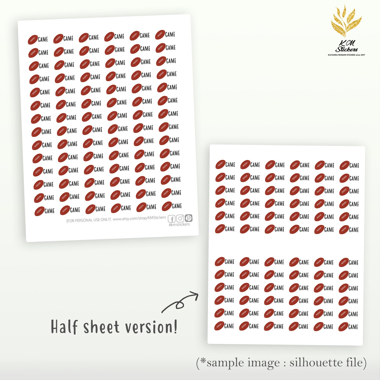 Printable Mini Football Game Stickersregular and Half Sheet - Etsy