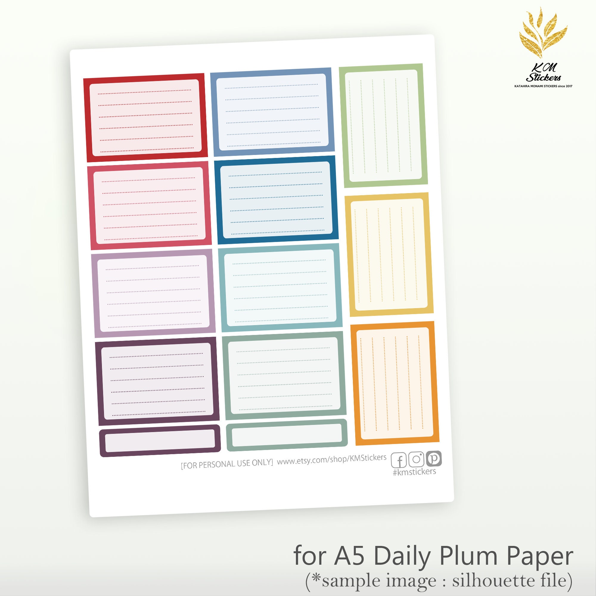 Printable Full Box Stickers A5 7x9 8.5x11 Daily Plum Paper | Etsy