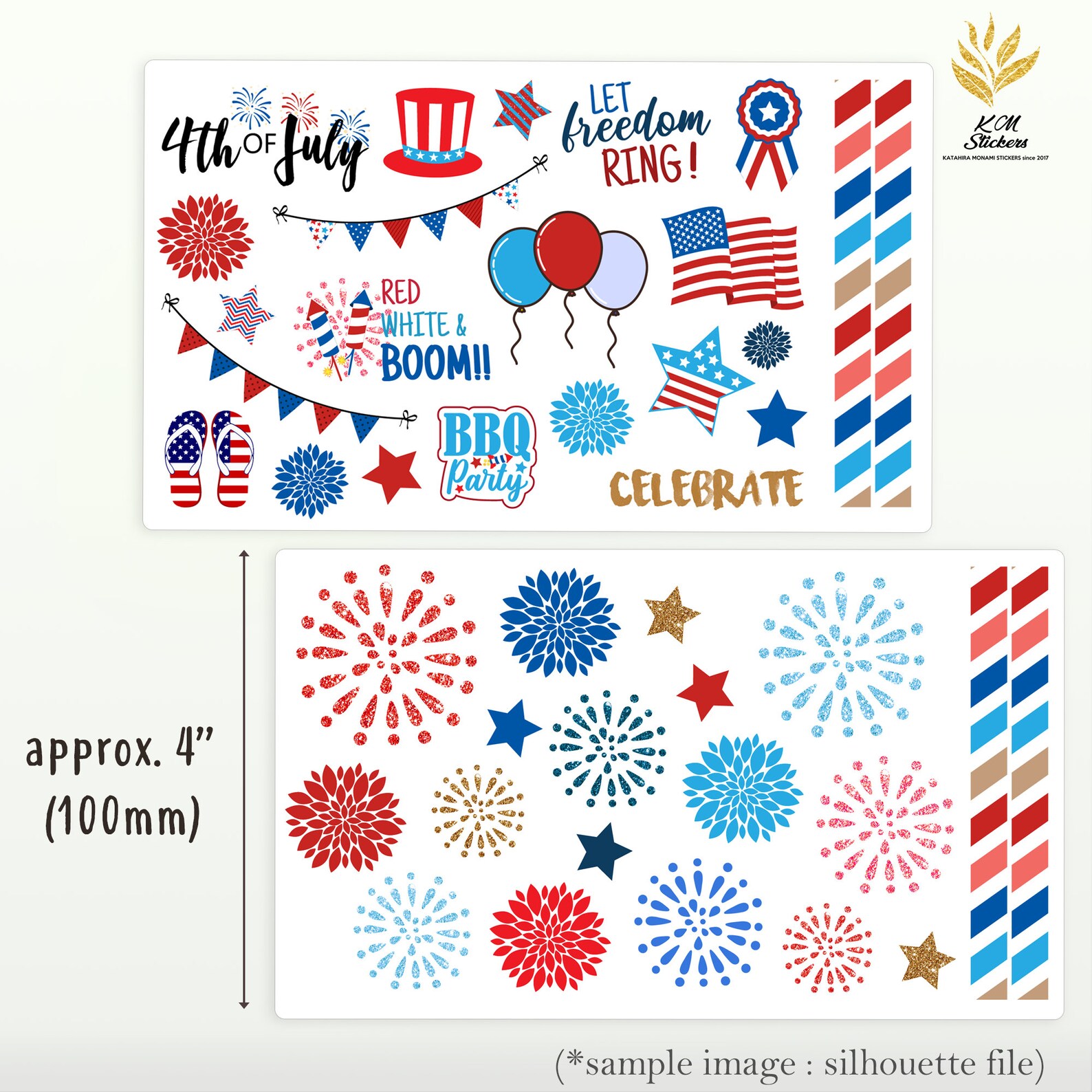 KIT143 Printable Decorative Stickers Planner Stickers 4th Etsy