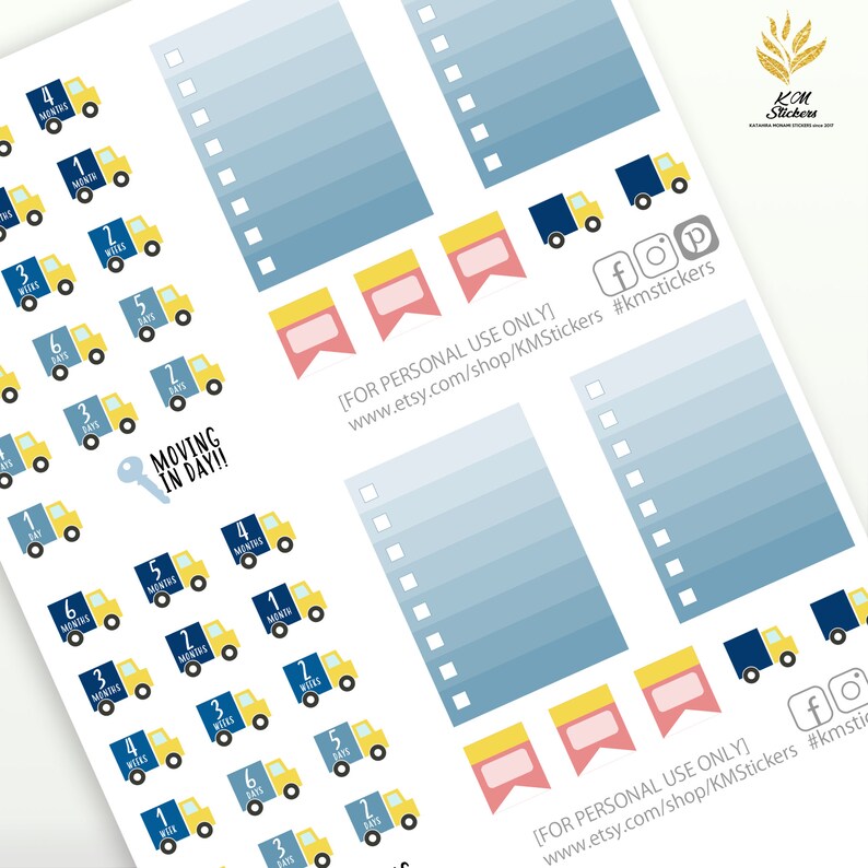 Printable Mini Moving Countdown Stickershalf Sheet Size - Etsy