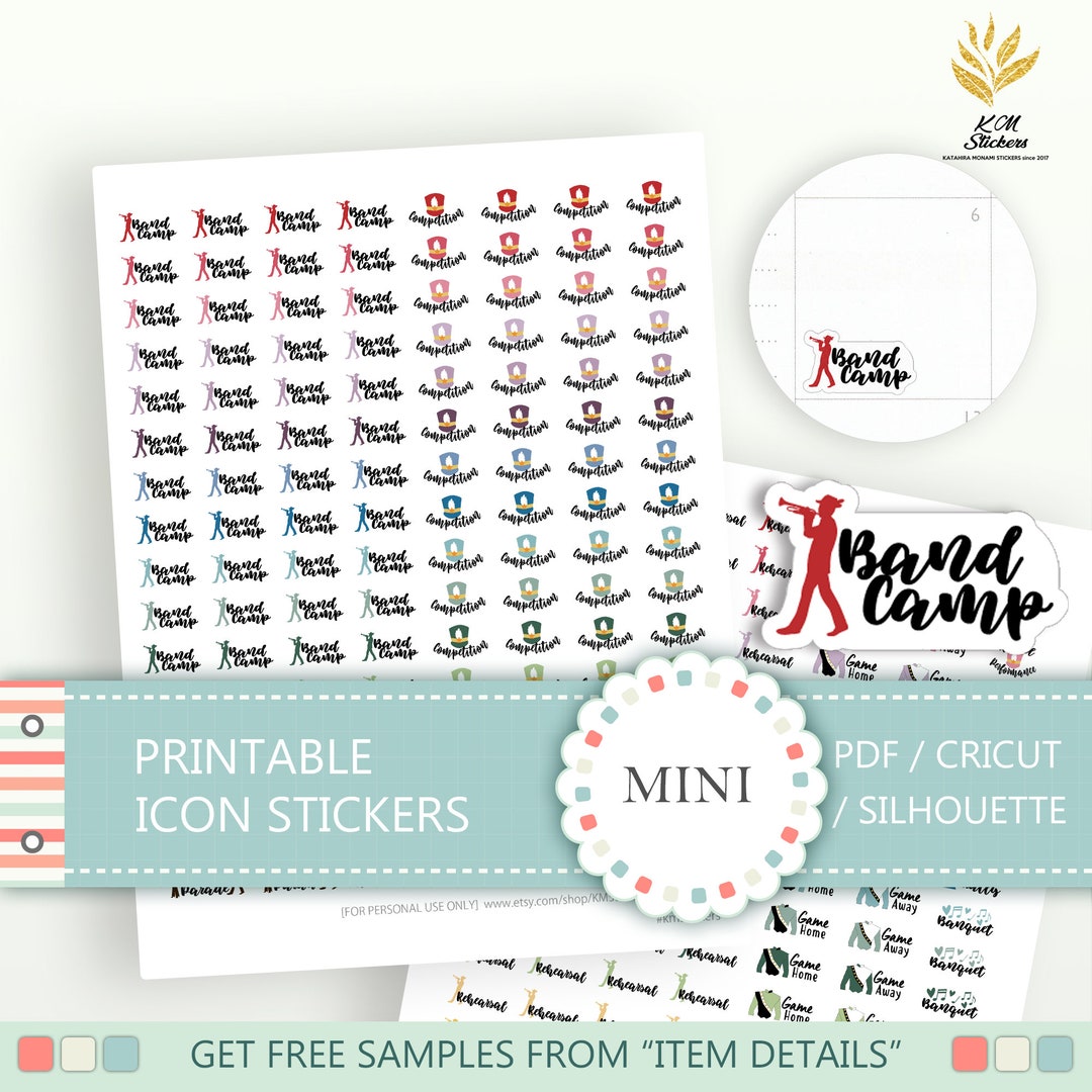 Printable Mini Marching Band Stickers Planner Stickers Band Etsy