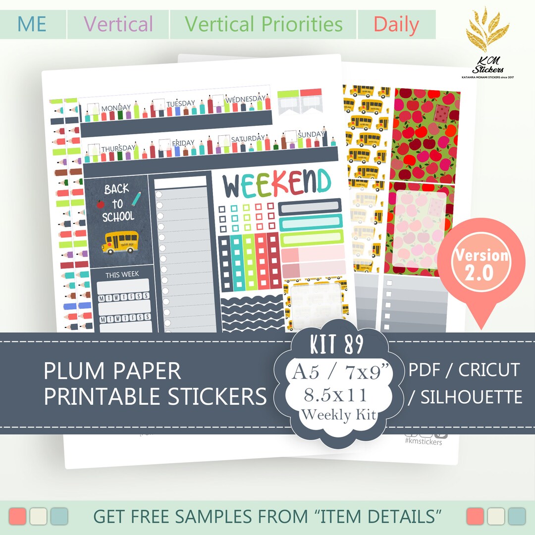 KIT 89, Printable Weekly Kit Version 2.0 back to School Design for ...