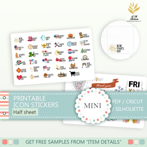 Printable Mini No Spend Stickersregular and Half Sheet Size - Etsy