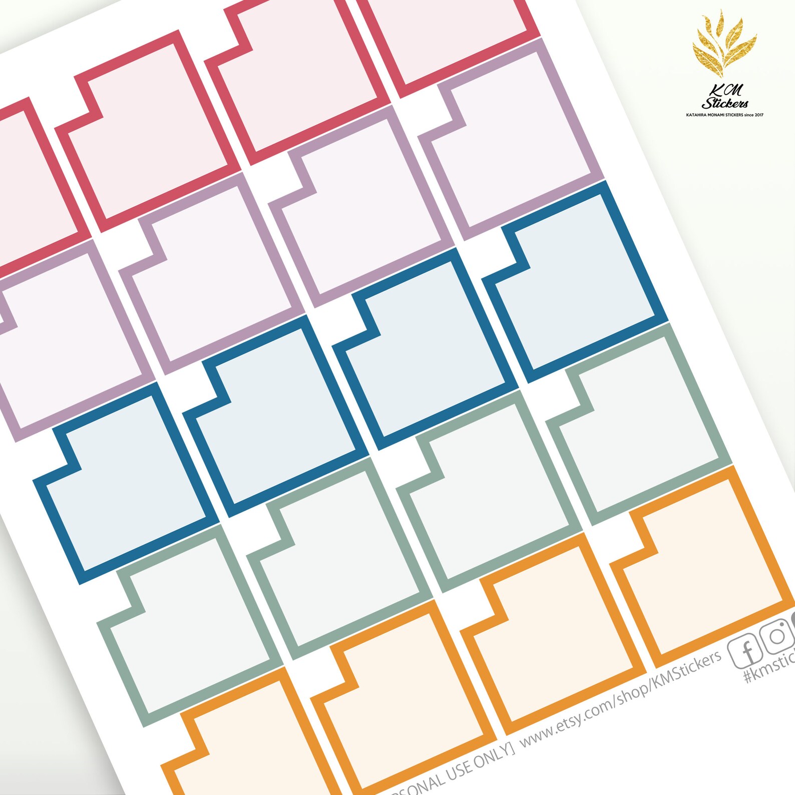 Printable Monthly Full Box Stickers for Amplify Planner Box Etsy