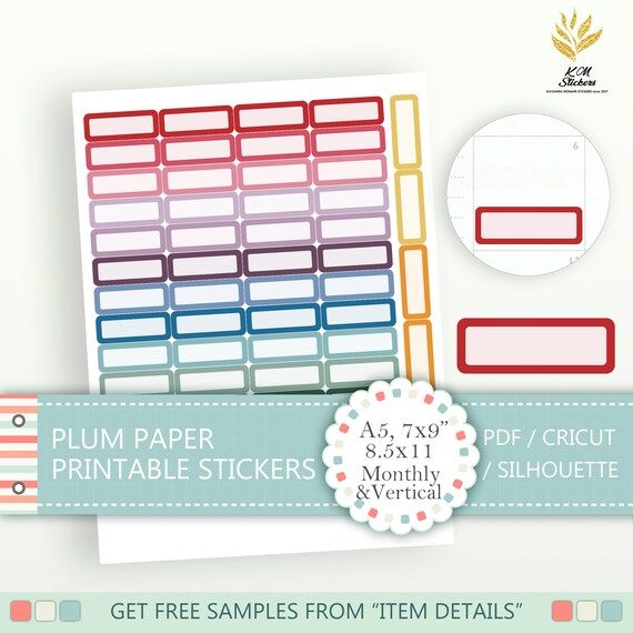 Printable Box Stickers A5 7x9 8.5x11 Monthly and Vertical | Etsy
