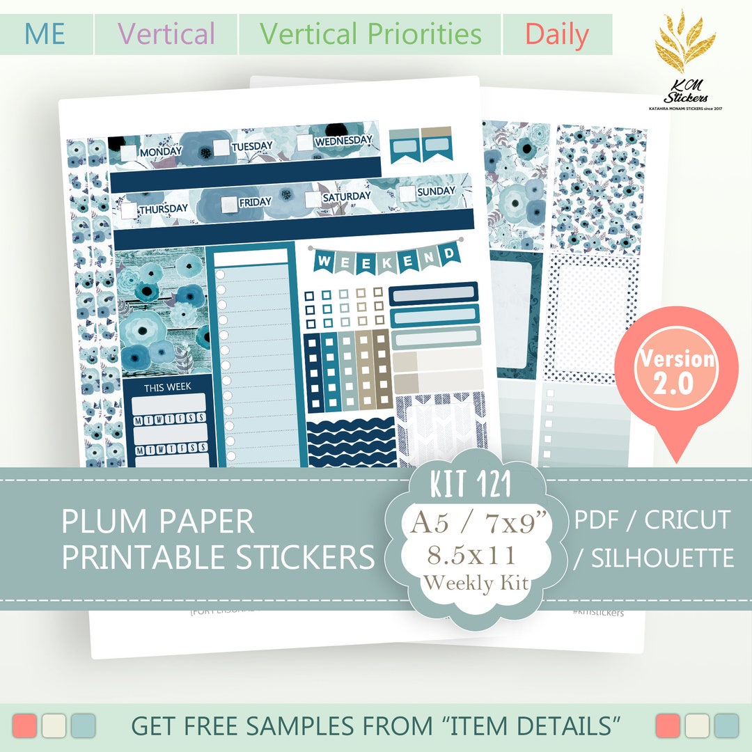 KIT 121 Printable Weekly Kit Version 2.0 for Vertical ME - Etsy