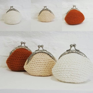 Porte-monnaie rétro fermoir métal argenté fait main au crochet
