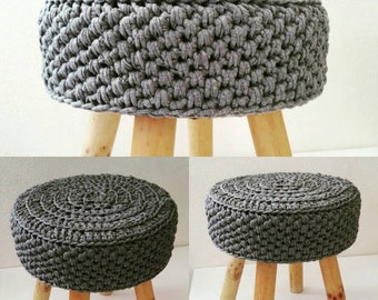 Housse tabouret rond sur mesure et couleurs au choix- Modèle "JULIA"- 100% coton