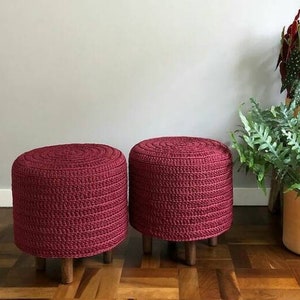 Round stool cover made to measure and colors of your choice - “CHLOE” model 100% cotton
