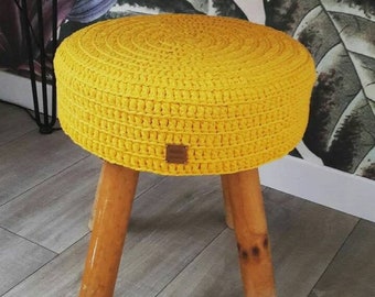 Maßgeschneiderter runder Hockerbezug und Farben Ihrer Wahl – Modell „CHLOE“, 100 % Baumwolle
