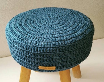 Housse tabouret rond sur mesure et couleurs au choix - Modèle "CHLOE" 100% coton