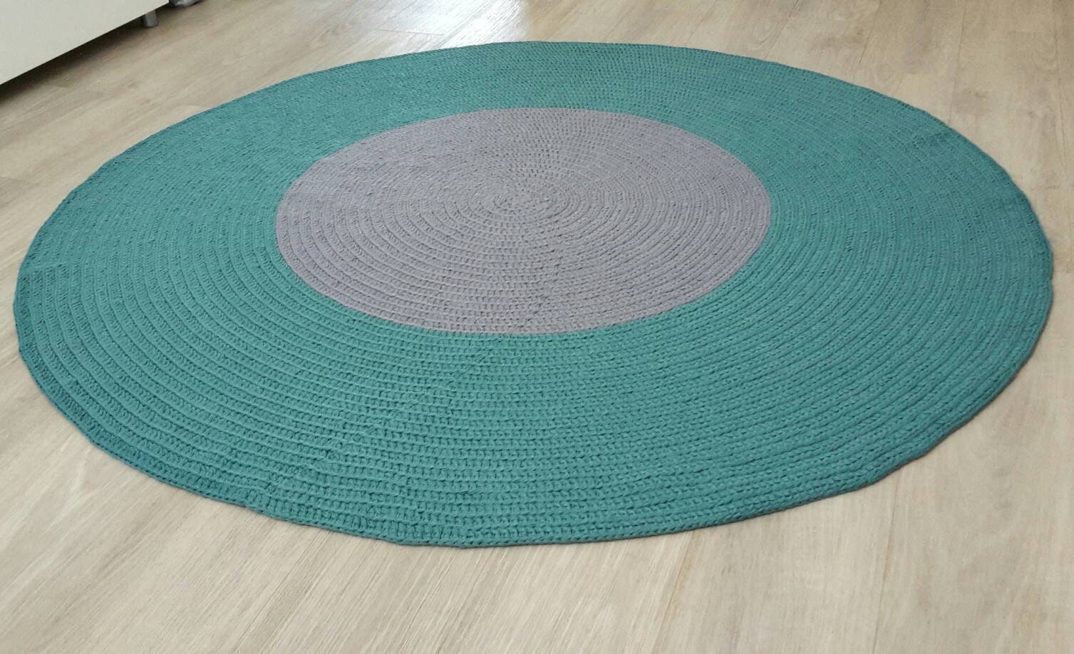 Tapis Rond Au Crochet Couleurs et Diametres Choix -Modèle Lou 100% Coton