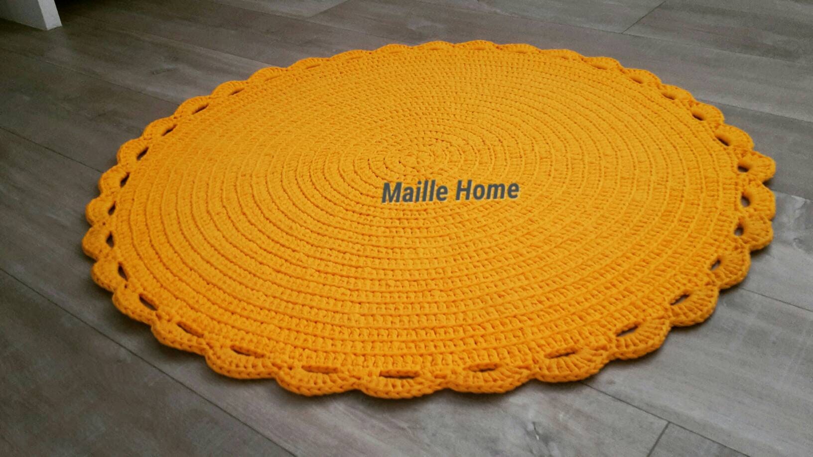 Tapis Rond Au Crochet Couleur et Diametre Choix -Modèle Baby Doll 100% Coton