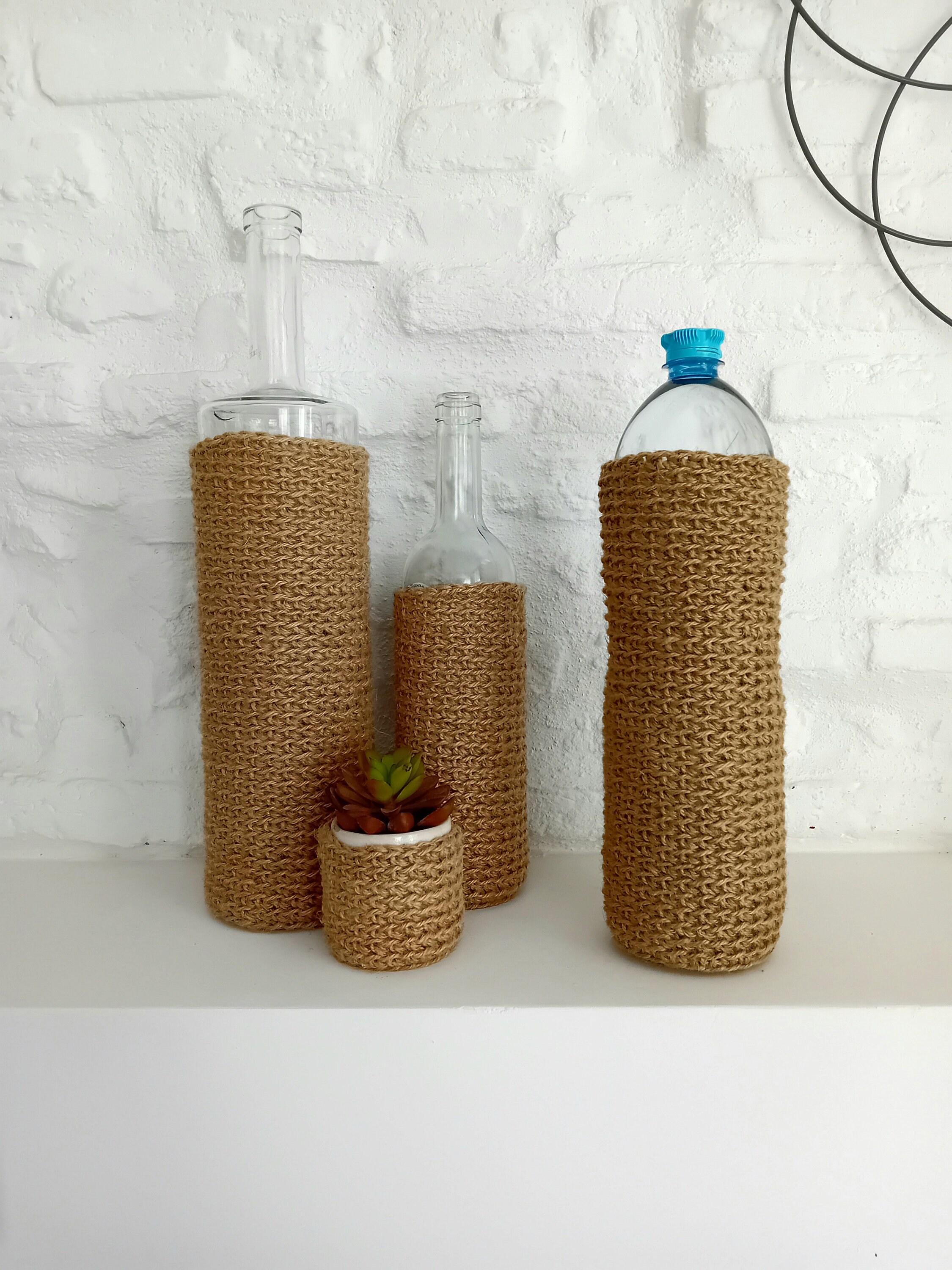 Jute Covered Bottle Etsy