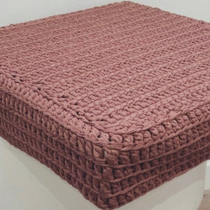 Custom-made square stool / pouf cover and colors of your choice HERMINE model 100% cotton image 8