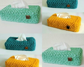 Cover for crochet tissue box 100% cotton colors of your choice