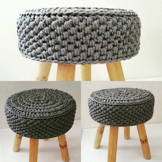 Housse tabouret rond sur mesure et couleurs au choix Modèle JULIA 100%  coton -  France