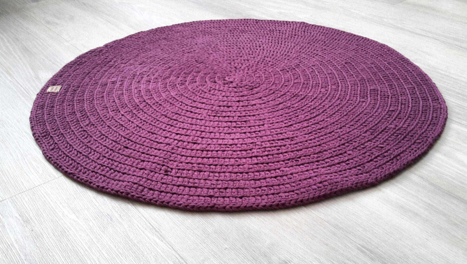 Tapis Rond Au Crochet Couleur et Diametre Choix -Modèle Chloe 100% Coton