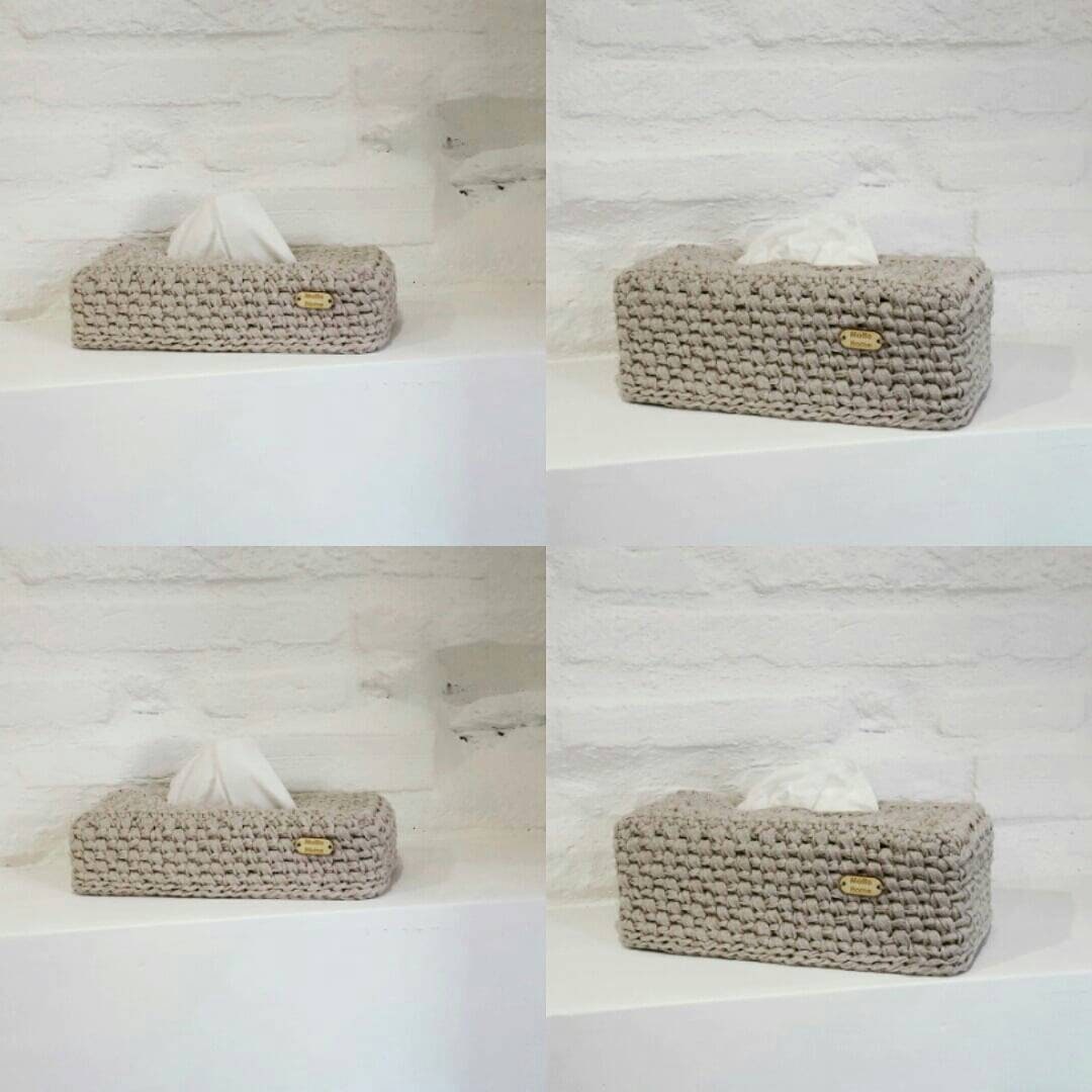 Housse Pour Boîte à Mouchoirs Au Crochet en Fil Écologique 100% Vegan