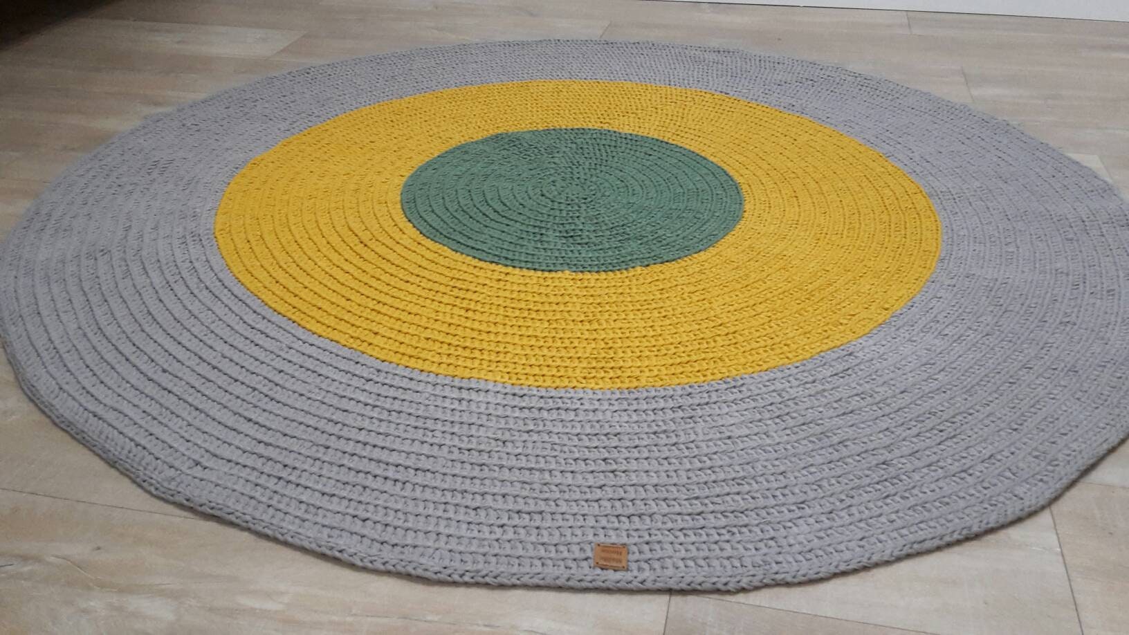 Tapis Rond Au Crochet Couleurs et Diametres Choix -Modèle Armelle 100% Coton