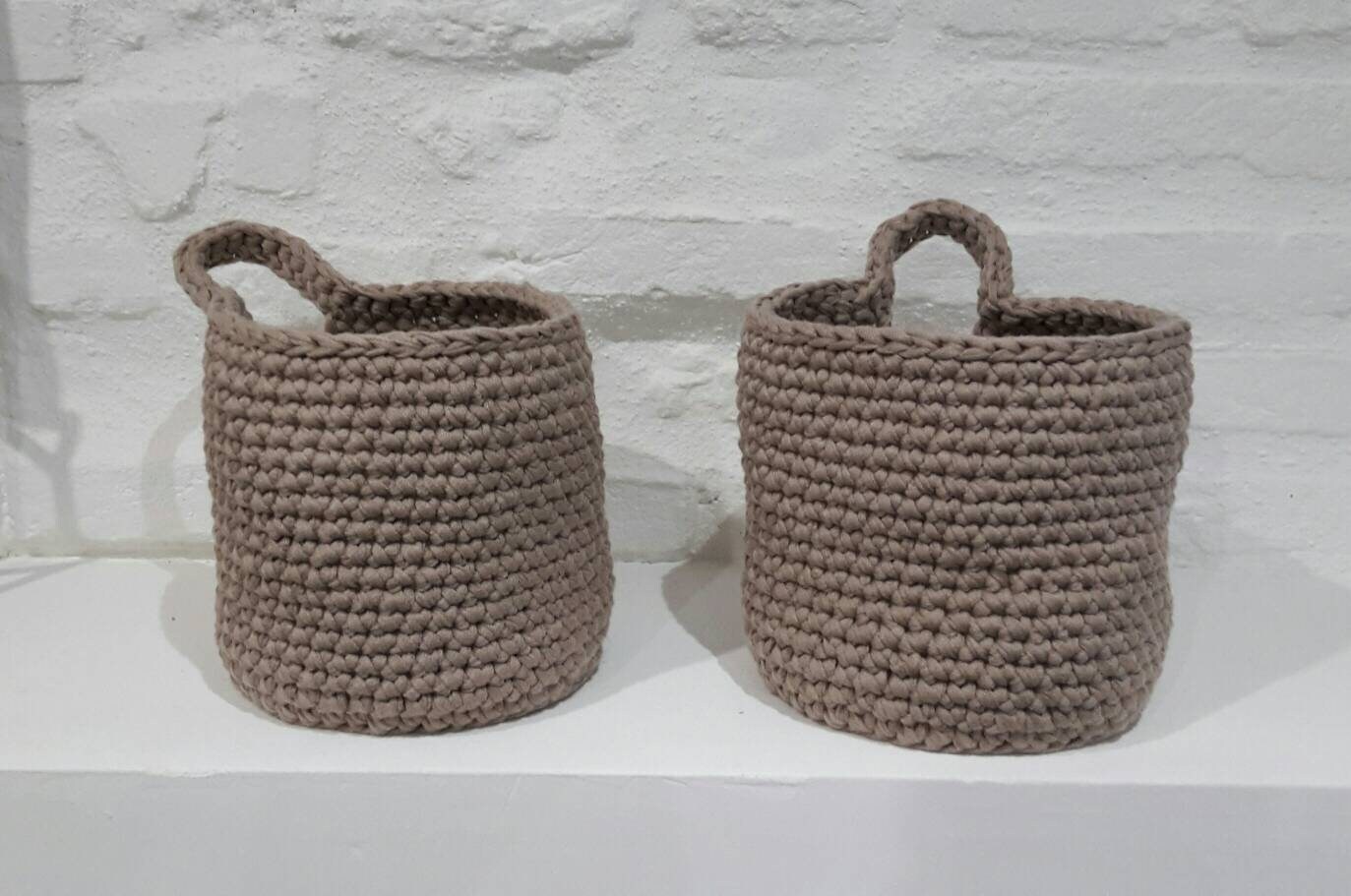 Pot à Suspendre Fait Main Crocheté 100% Coton Dimensions et Coloris Au Choix