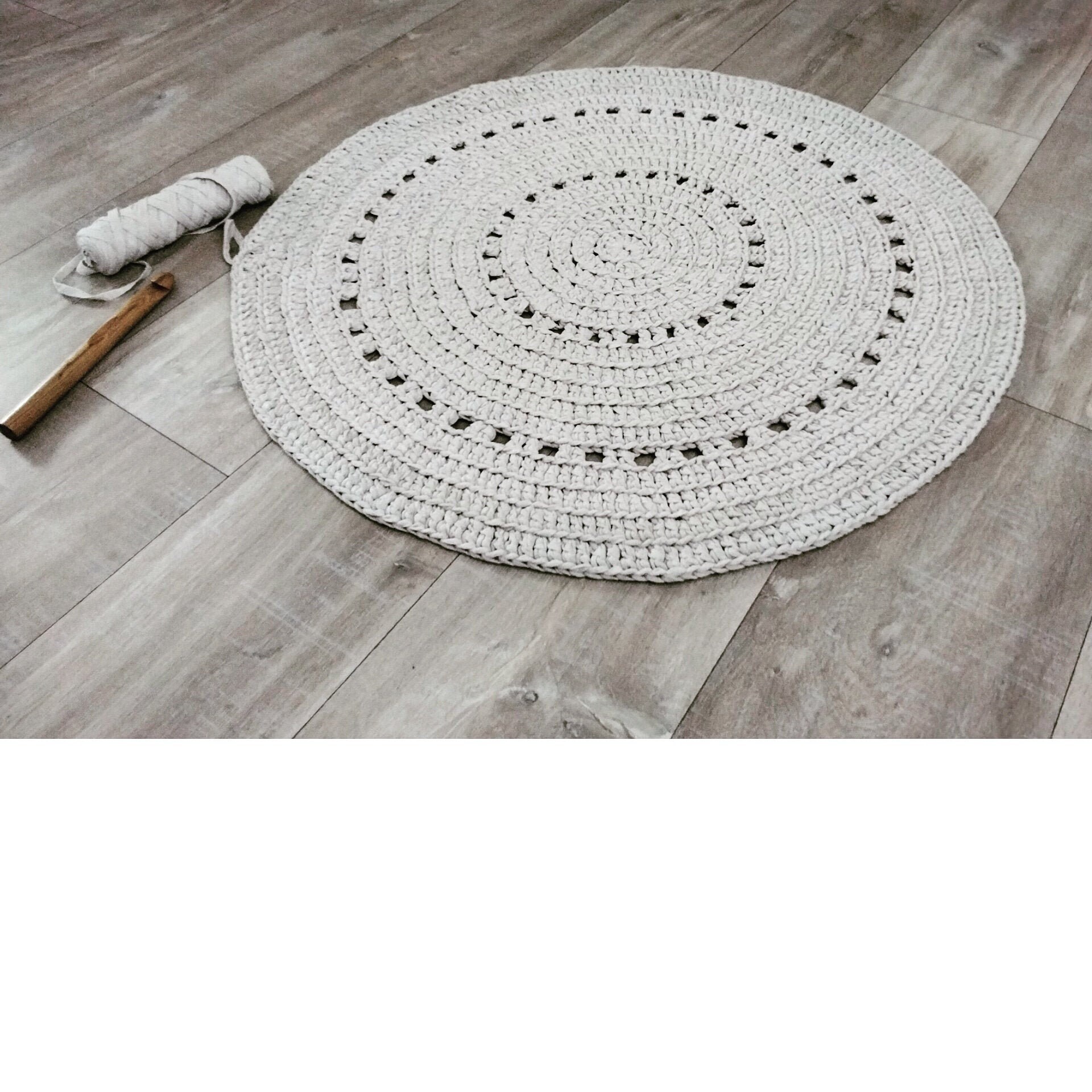 Tapis Bohème Rond Au Crochet Diametres et Couleurs Choix -Modèle Boho 100% Coton