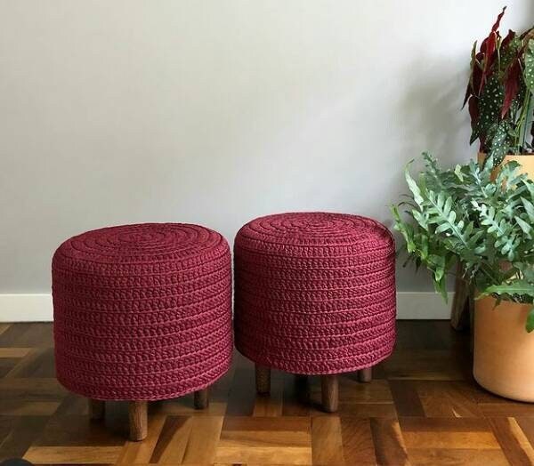 Housse Tabouret Rond sur Mesure et Couleurs Au Choix - Modèle Chloe 100% Coton