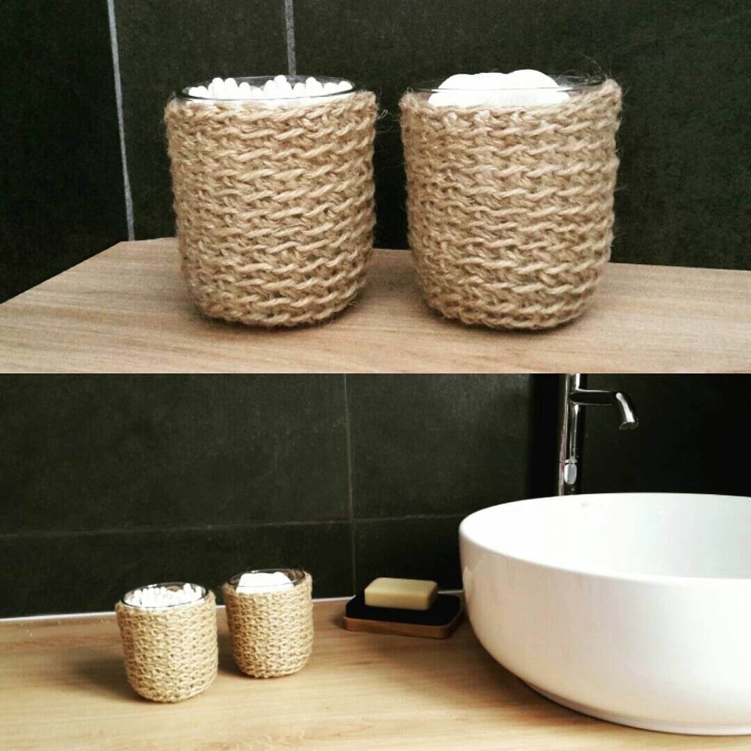 Duo Pots en Verre avec Housse Jute Écologique