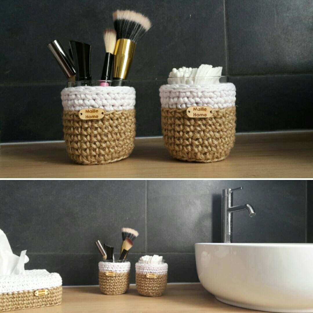 Duo Pots en Verre avec Housse Jute Écologique et Coton