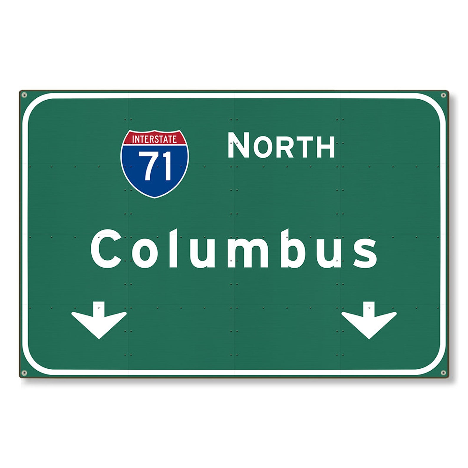Metal Wall Decor Columbus Highway Sign Ohio OH Travel Etsy UK