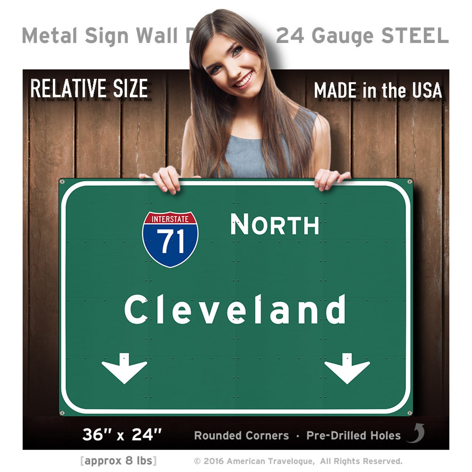 Metal Wall Decor Cleveland Highway Sign Ohio OH Travel Etsy UK