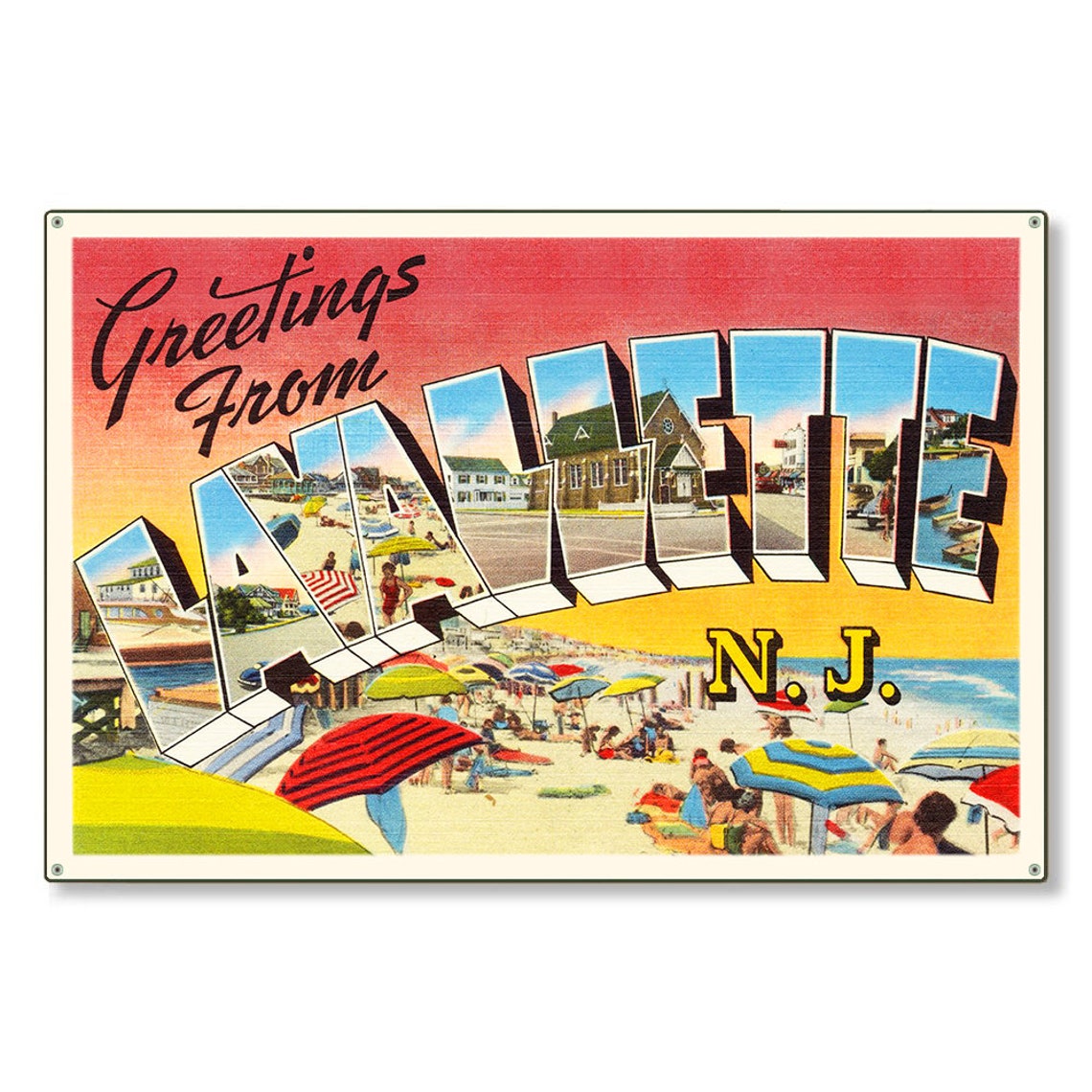 Lavallette New Jersey Nj Retro Vintage Big Large Letter Etsy