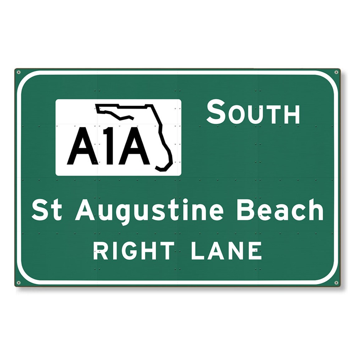 Metal Wall Decor St Augustine Beach Interstate Sign Florida Etsy