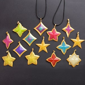 Star Guardians necklaces gems from League of Legends LOL with shiny crystal resin, love and friendship gift